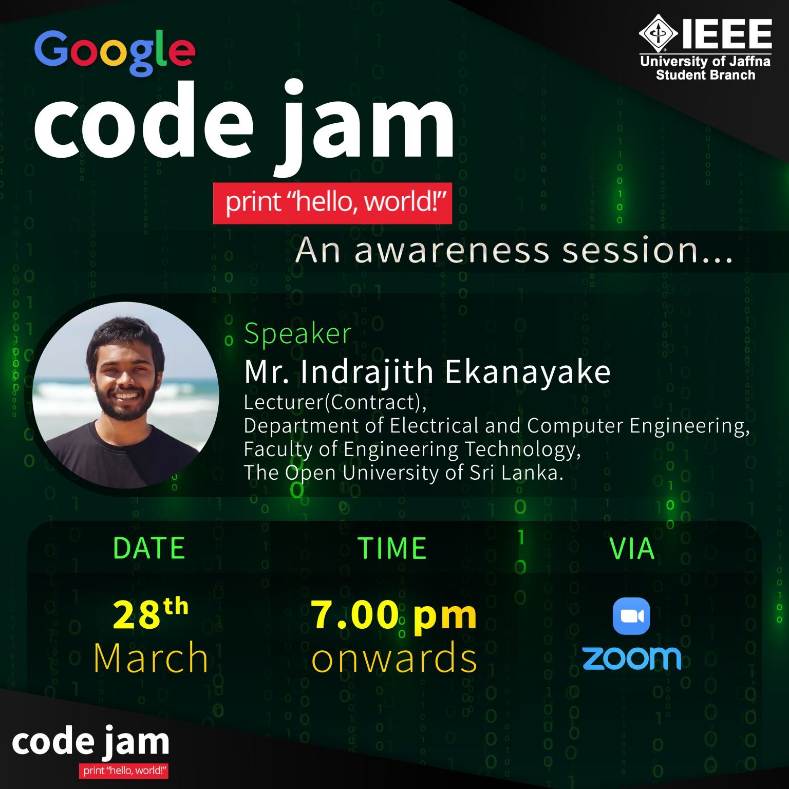 Introductory session for Google CodeJam by indrajith